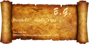 Boskó György névjegykártya