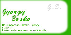 gyorgy bosko business card