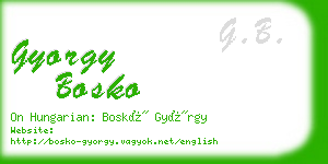 gyorgy bosko business card